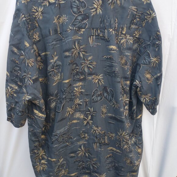 Two Palms Hawaiian Shirt Men's Large Button Up Short Sleeve made in USA - Picture 4 of 7